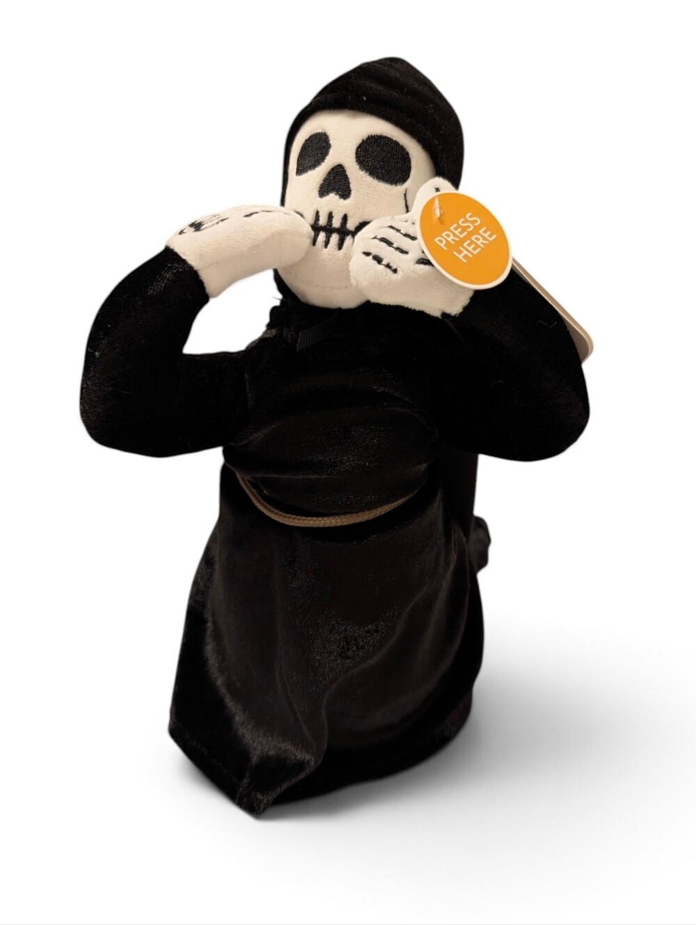 REAPER PLUSH Black Skeleton Spooky Animated Music Kids Plush Figure